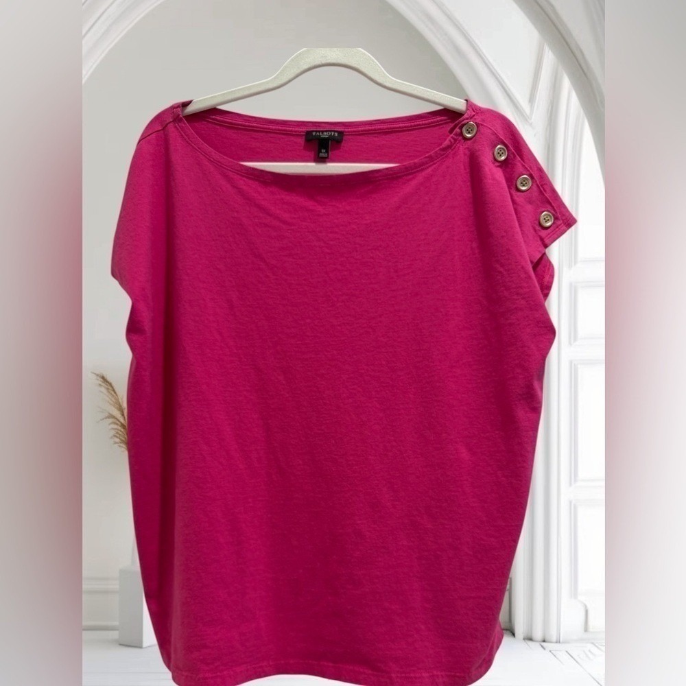 Talbots 1X women's pullover blouse dark pink